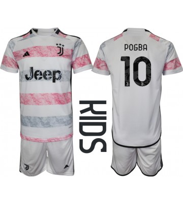 Juventus Paul Pogba #10 Bortaställ Barn 2023-24 Kortärmad (+ Korta byxor)